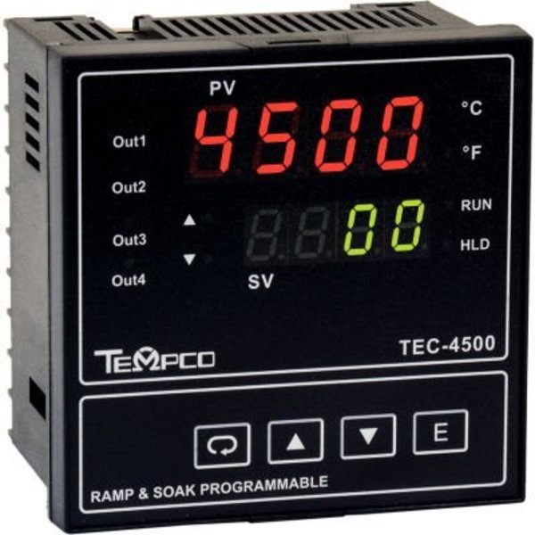 Tempco Temperature Control - 90-264VAC, 1/4Din, (2) 2ARelay,  TEC58003